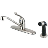 Yosemite One-Handle 4-Hole 8" Centerset Kitchen Faucet with Side Sprayer