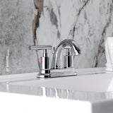 Manhattan Two-Handle 3-Hole Deck Mount 4" Centerset Bathroom Faucet with Pop-Up Drain