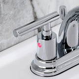 Manhattan Double-Handle 3-Hole Deck Mount 4-Inch Centerset Bathroom Faucet with Pop-Up Drain