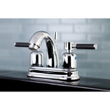 Kaiser Double-Handle 3-Hole Deck Mount 4-Inch Centerset Bathroom Faucet with Pop-Up Drain