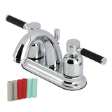 Kaiser Double-Handle 3-Hole Deck Mount 4-Inch Centerset Bathroom Faucet with Pop-Up Drain