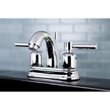 Concord Double-Handle 3-Hole Deck Mount 4-Inch Centerset Bathroom Faucet with Pop-Up Drain