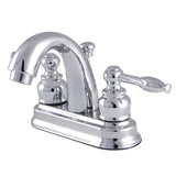 Knight Double-Handle 3-Hole Deck Mount 4-Inch Centerset Bathroom Faucet with Pop-Up Drain