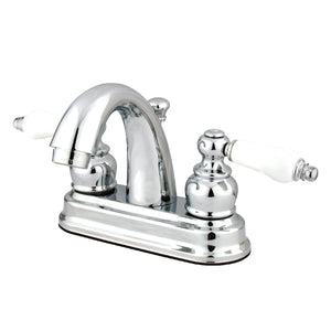 Restoration Double-Handle 3-Hole Deck Mount 4-Inch Centerset Bathroom Faucet with Pop-Up Drain