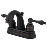 Restoration Double-Handle 3-Hole Deck Mount 4-Inch Centerset Bathroom Faucet with Pop-Up Drain