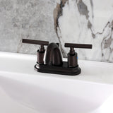 Manhattan Two-Handle 3-Hole Deck Mount 4" Centerset Bathroom Faucet with Pop-Up Drain