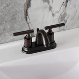 Manhattan Double-Handle 3-Hole Deck Mount 4-Inch Centerset Bathroom Faucet with Pop-Up Drain