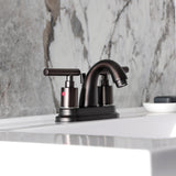 Manhattan Double-Handle 3-Hole Deck Mount 4-Inch Centerset Bathroom Faucet with Pop-Up Drain