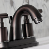 Manhattan Double-Handle 3-Hole Deck Mount 4-Inch Centerset Bathroom Faucet with Pop-Up Drain