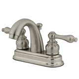 Restoration Double-Handle 3-Hole Deck Mount 4-Inch Centerset Bathroom Faucet with Pop-Up Drain