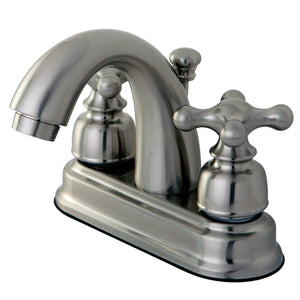 Restoration Double-Handle 3-Hole Deck Mount 4-Inch Centerset Bathroom Faucet with Pop-Up Drain