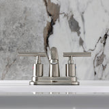 Manhattan Double-Handle 3-Hole Deck Mount 4-Inch Centerset Bathroom Faucet with Pop-Up Drain