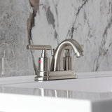 Manhattan Two-Handle 3-Hole Deck Mount 4" Centerset Bathroom Faucet with Pop-Up Drain