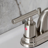 Manhattan Two-Handle 3-Hole Deck Mount 4" Centerset Bathroom Faucet with Pop-Up Drain