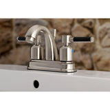 Kaiser Double-Handle 3-Hole Deck Mount 4-Inch Centerset Bathroom Faucet with Pop-Up Drain