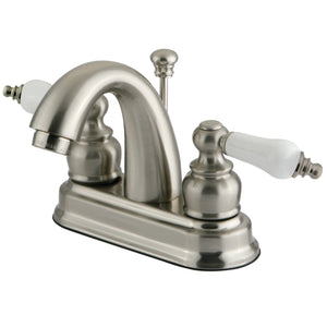 Restoration Double-Handle 3-Hole Deck Mount 4-Inch Centerset Bathroom Faucet with Pop-Up Drain