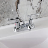 Manhattan Two-Handle 3-Hole Deck Mount 4" Centerset Bathroom Faucet with Pop-Up Drain