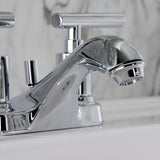 Manhattan Double-Handle 3-Hole Deck Mount 4-Inch Centerset Bathroom Faucet with Pop-Up Drain