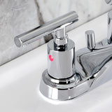 Manhattan Double-Handle 3-Hole Deck Mount 4-Inch Centerset Bathroom Faucet with Pop-Up Drain