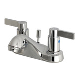 NuvoFusion Double-Handle 3-Hole Deck Mount 4-Inch Centerset Bathroom Faucet with Pop-Up Drain