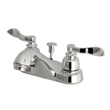 NuWave French Double-Handle 3-Hole Deck Mount 4-Inch Centerset Bathroom Faucet with Pop-Up Drain