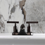 Manhattan Double-Handle 3-Hole Deck Mount 4-Inch Centerset Bathroom Faucet with Pop-Up Drain