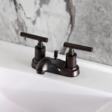 Manhattan Two-Handle 3-Hole Deck Mount 4" Centerset Bathroom Faucet with Pop-Up Drain