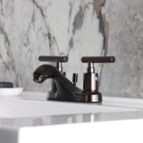 Manhattan Double-Handle 3-Hole Deck Mount 4-Inch Centerset Bathroom Faucet with Pop-Up Drain