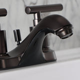 Manhattan Double-Handle 3-Hole Deck Mount 4-Inch Centerset Bathroom Faucet with Pop-Up Drain