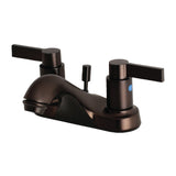 NuvoFusion Double-Handle 3-Hole Deck Mount 4-Inch Centerset Bathroom Faucet with Pop-Up Drain