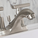 Manhattan Double-Handle 3-Hole Deck Mount 4-Inch Centerset Bathroom Faucet with Pop-Up Drain