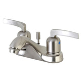 Centurion Double-Handle 3-Hole Deck Mount 4-Inch Centerset Bathroom Faucet with Pop-Up Drain