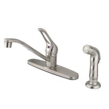 Wyndham One-Handle 4-Hole 8" Centerset Kitchen Faucet with Side Sprayer