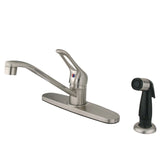 Wyndham One-Handle 4-Hole 8" Centerset Kitchen Faucet with Side Sprayer