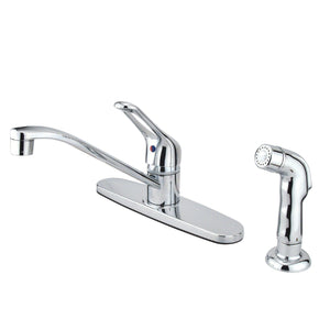 Wyndham One-Handle 4-Hole 8" Centerset Kitchen Faucet with Side Sprayer