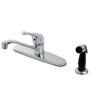 Wyndham One-Handle 4-Hole 8" Centerset Kitchen Faucet with Side Sprayer