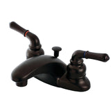 Magellan Double-Handle 3-Hole Deck Mount 4-Inch Centerset Bathroom Faucet with Pop-Up Drain