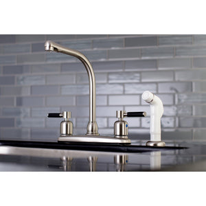 Kaiser Two-Handle 4-Hole 8" Centerset Kitchen Faucet with Side Sprayer