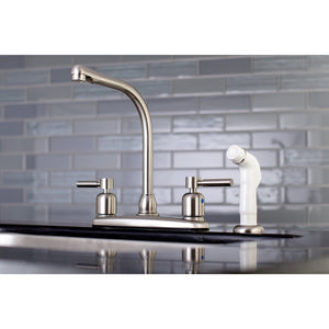 Concord Two-Handle 4-Hole 8" Centerset Kitchen Faucet with Side Sprayer