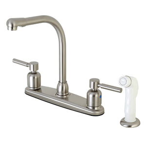 Concord Two-Handle 4-Hole 8" Centerset Kitchen Faucet with Side Sprayer