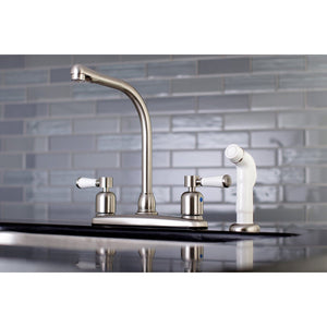 Paris Two-Handle 4-Hole 8" Centerset Kitchen Faucet with Side Sprayer