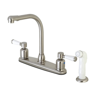 Paris Two-Handle 4-Hole 8" Centerset Kitchen Faucet with Side Sprayer