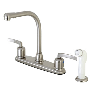 Centurion Two-Handle 4-Hole 8" Centerset Kitchen Faucet with Side Sprayer