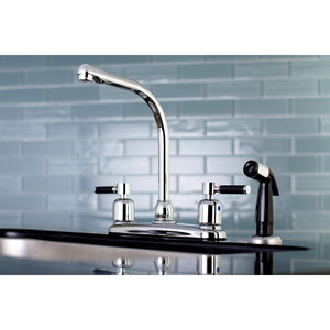 Kaiser Two-Handle 4-Hole 8" Centerset Kitchen Faucet with Side Sprayer