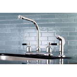 Kaiser Two-Handle 4-Hole 8" Centerset Kitchen Faucet with Side Sprayer