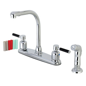 Kaiser Two-Handle 4-Hole 8" Centerset Kitchen Faucet with Side Sprayer