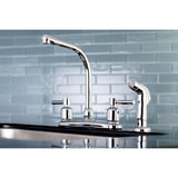 Concord Two-Handle 4-Hole 8" Centerset Kitchen Faucet with Side Sprayer