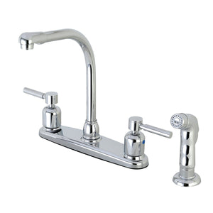 Concord Two-Handle 4-Hole 8" Centerset Kitchen Faucet with Side Sprayer