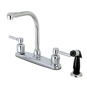 Concord Two-Handle 4-Hole 8" Centerset Kitchen Faucet with Side Sprayer