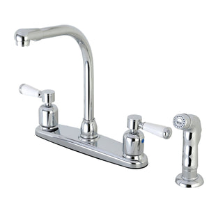 Paris Two-Handle 4-Hole 8" Centerset Kitchen Faucet with Side Sprayer